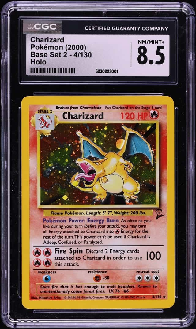 2000 Pokemon Base Set 2 Holo Charizard #4 CGC 8.5 NM-MT+