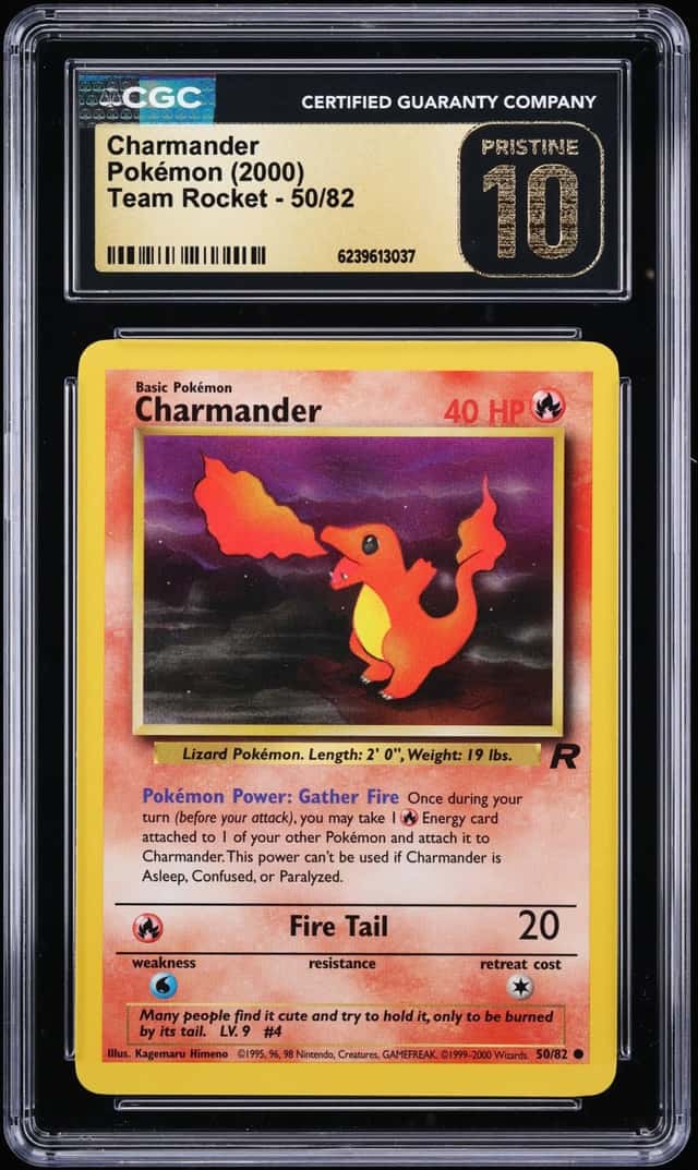 2000 Pokemon Team Rocket Charmander #50 CGC 10 PRISTINE