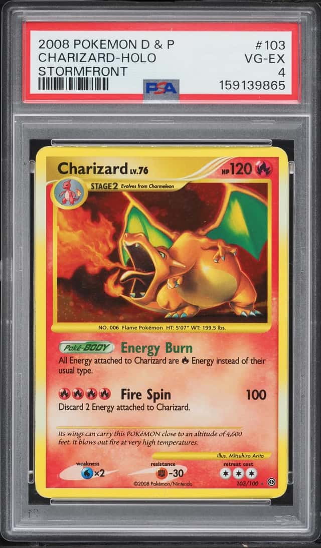 2008 Pokemon Diamond & Pearl Stormfront Holo Charizard #103 PSA 4 VGEX