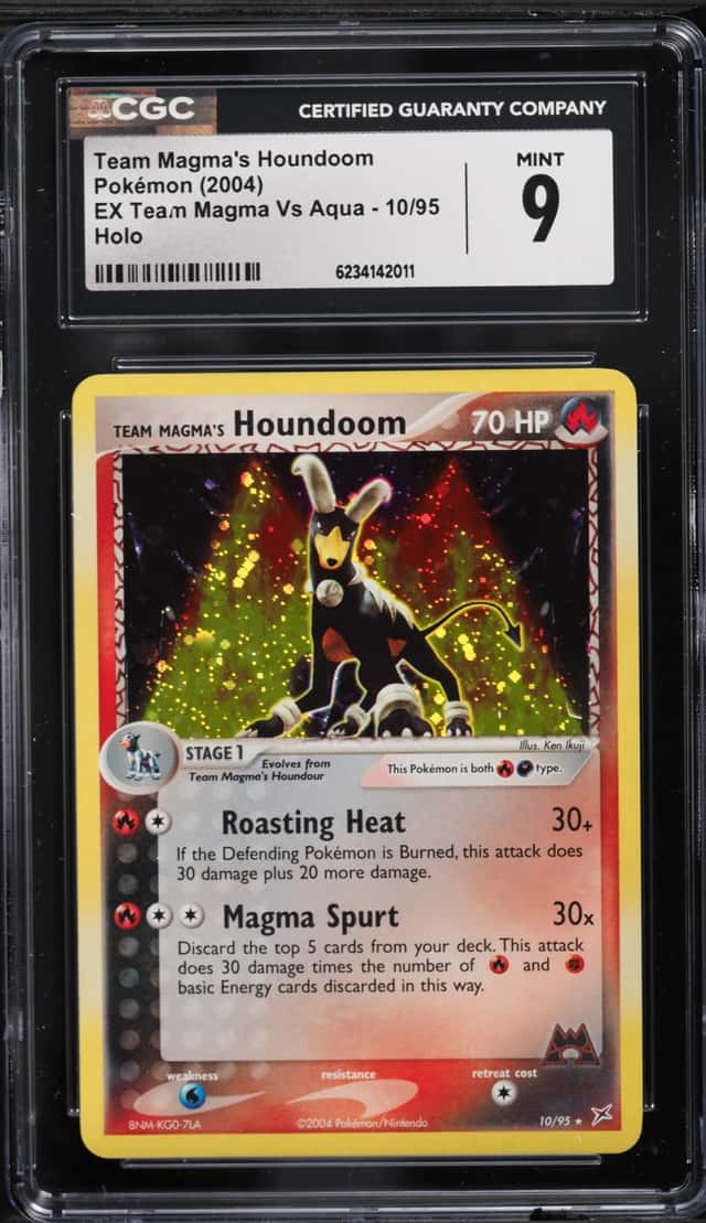 2004 Pokemon EX Team Magma VS Aqua Holo Team Magma's Houndoom #10 CGC 9 MINT