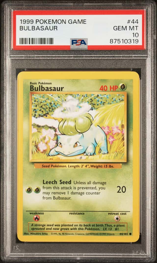 1999 Pokemon Base Set Bulbasaur #44 PSA 10 GEM MINT
