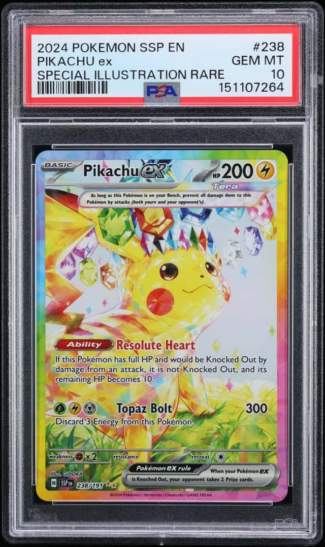 2024 Pokemon Scarlet & Violet Surging Sparks SIR Pikachu Ex #238 PSA 10 GEM MINT