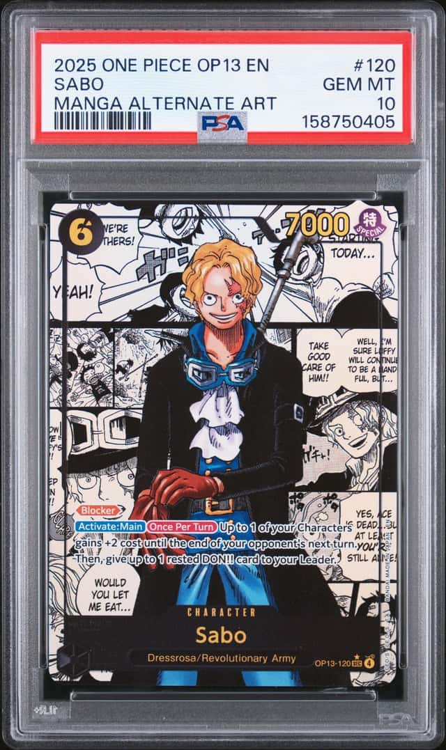 2025 One Piece OP13 EN Manga Alternate Art #120 Sabo PSA 10 GEM MINT