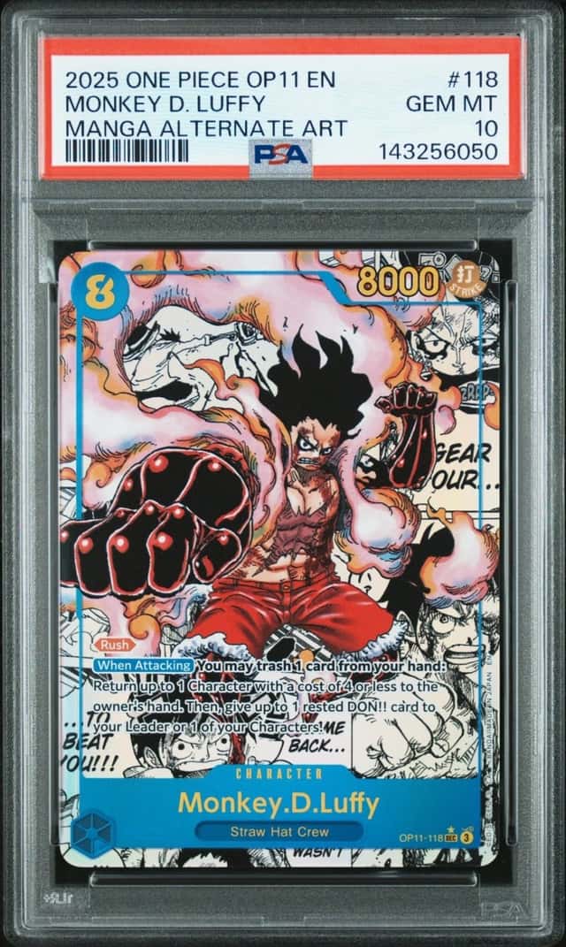 One Piece Monkey D. Luffy Op11 118 Manga Alternate Art PSA 10 Gem Mint