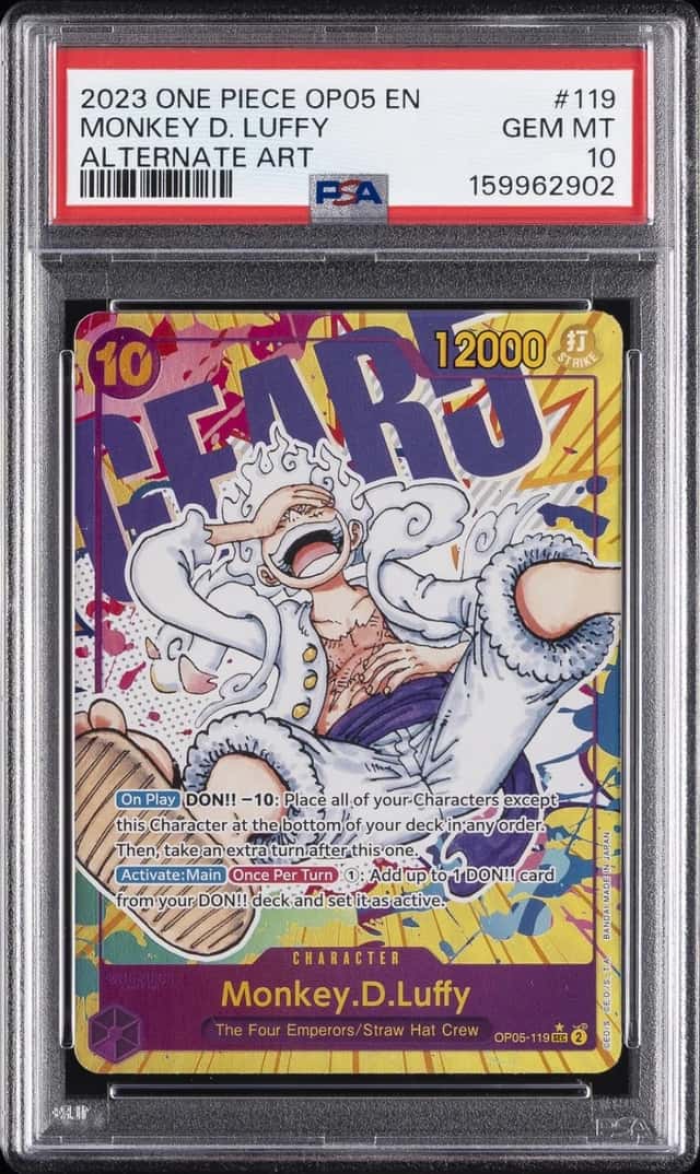 2023 ONE PIECE OP05-AWAKENING OF THE NEW ERA ALT ART #119 MONKEY D. LUFFY PSA 10