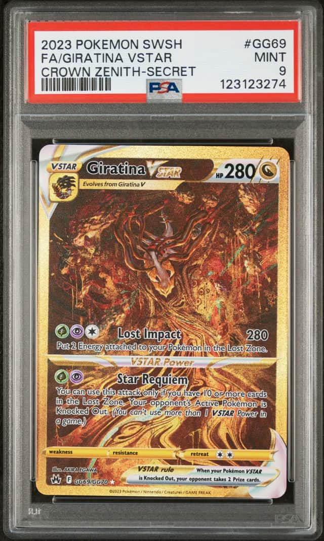 GIRATINA VSTAR 2023 POKEMON CROWN ZENITH GG69/GG70 FULL ART PSA 9 Q3963-7
