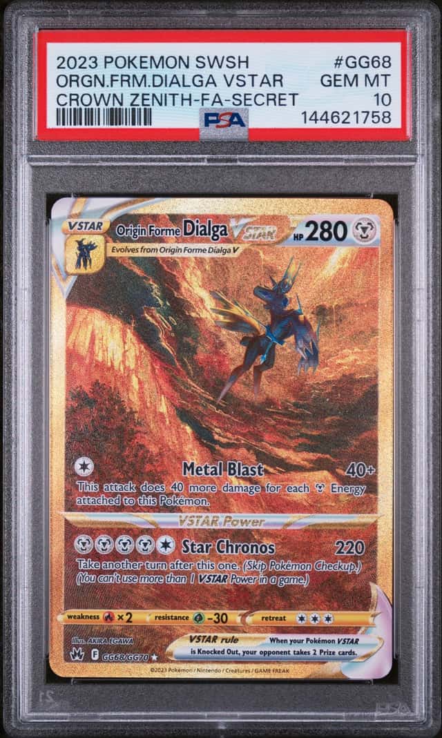 ORIGIN FORME DIALGA VSTAR 2023 POKEMON CROWN ZENITH GG68/GG70 FA PSA 10 Q3963-7
