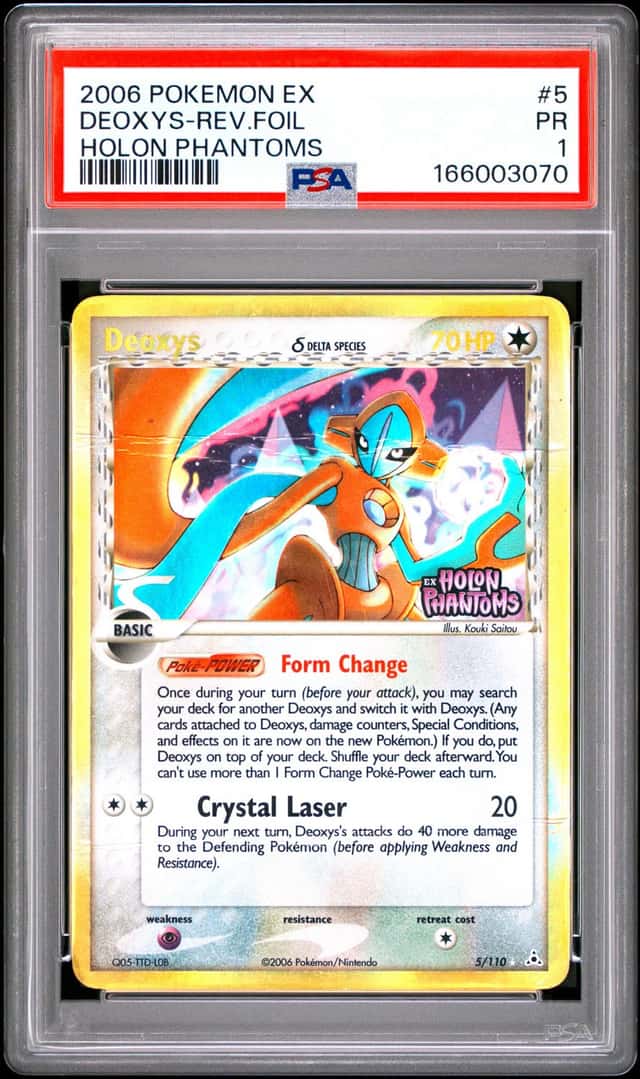 2006 POKEMON EX HOLON PHANTOMS #5 DEOXYS-REVERSE FOIL PSA 1