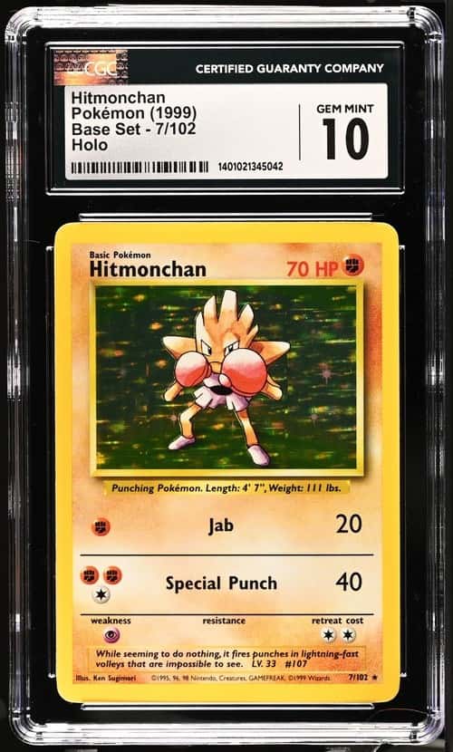 1999 Pokemon Game Base Set #7/102 Hitmonchan Holo CGC 10 GEM MINT