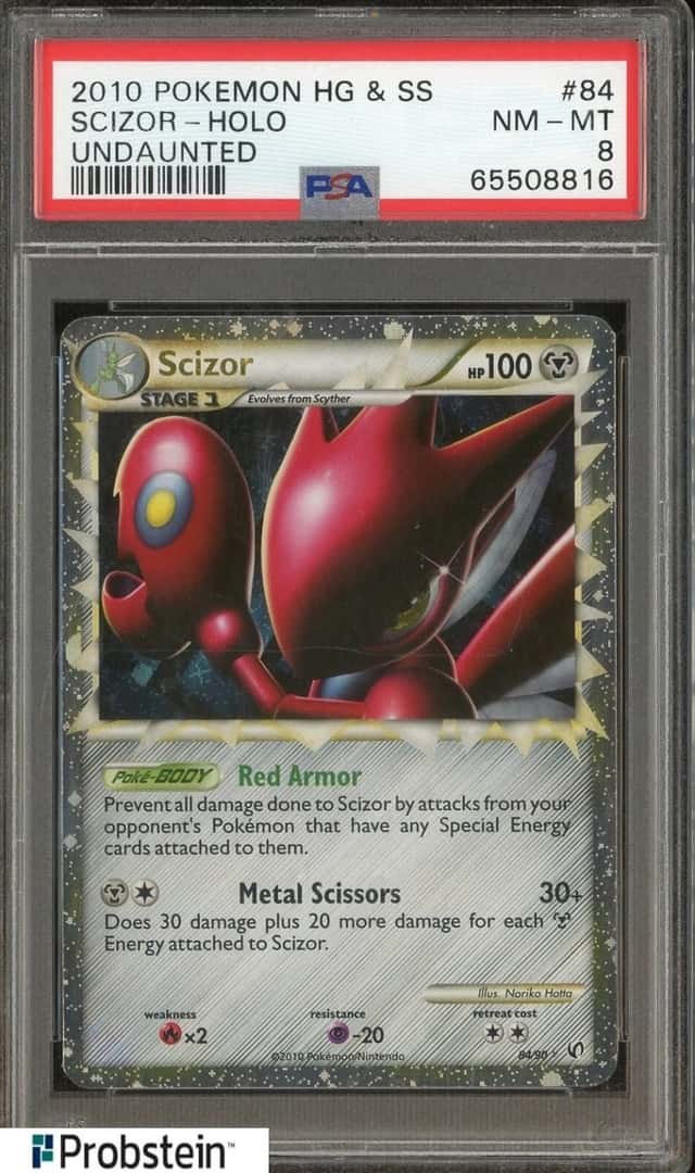 2010 Pokemon HG & SS Undaunted #84 Scizor Holo PSA 8 NM-MT