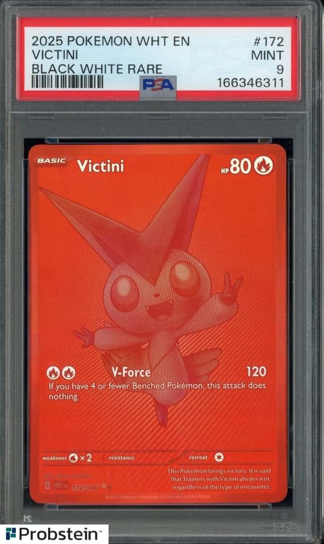 2025 Pokemon WHT En Black White Rare #172 Victini PSA 9 MINT