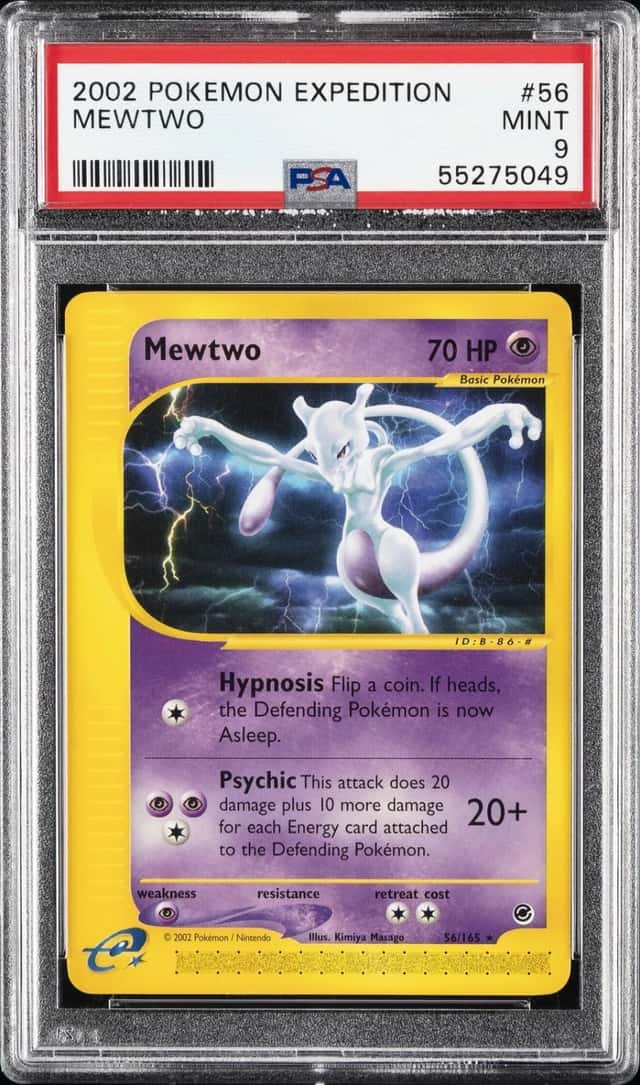 2002 POKEMON EXPEDITION #56 MEWTWO PSA 9