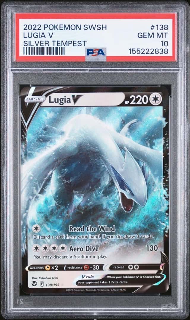 2022 POKEMON SWORD & SHIELD SILVER TEMPEST #138 LUGIA V PSA 10