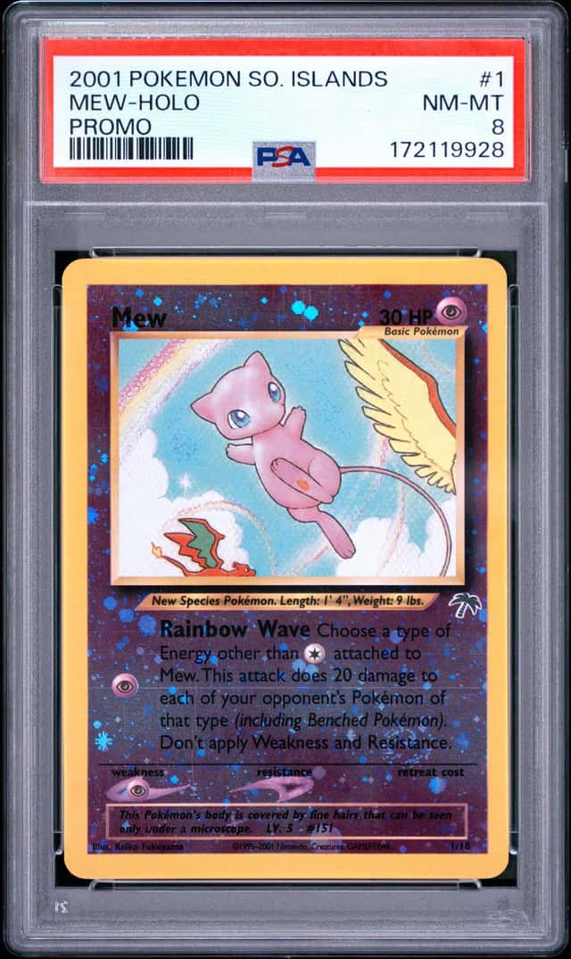 2001 POKEMON SOUTHERN ISLANDS PROMO #1 MEW-HOLO PSA 8 NEW CERT