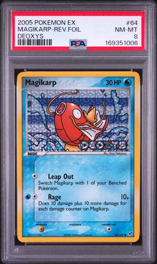 Pokémon 2005 Ex Deoxys Magikarp #64/107 Reverse Holo NEW CERT PSA 8 MINT