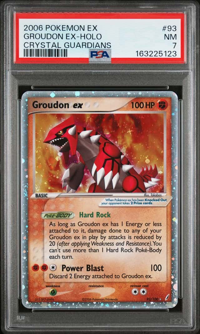 PSA 7 GROUDON EX HOLO #93 2006 POKEMON VINTAGE EX CRYSTAL GUARDIANS SWIRL🌀