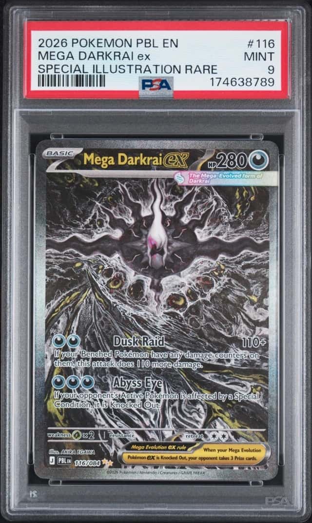 2026 POKEMON PBL EN-PITCH BLACK SPECIAL ILLUSTRATION RARE MEGA DARKRAI EX PSA 9