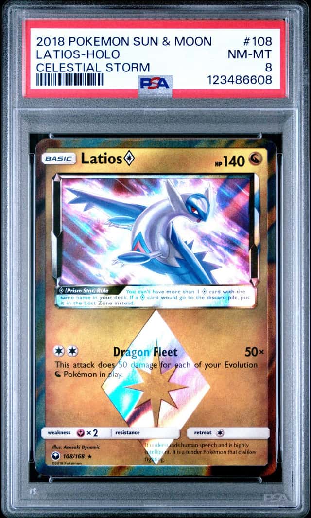 2018 Pokemon Sun & Moon Celestial Storm #108 Latios Prism Star PSA 8 LOW POP 