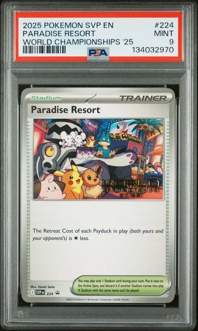 Pokemon Paradise Resort Sv Black Star Promo 224 World Championships 2025 PSA 9