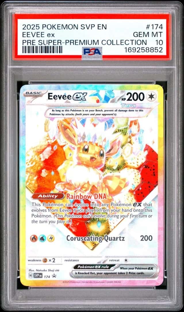 2025 Pokemon Prismatic Evolution SPC Promo #174 Eevee Ex PSA 10