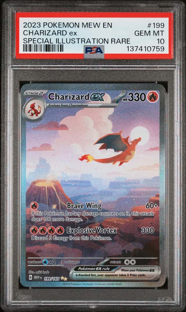 2023 POKEMON 151 CHARIZARD EX #199/165 PSA 10 ENGLISH SPECIAL ILLUSTRATION RARE