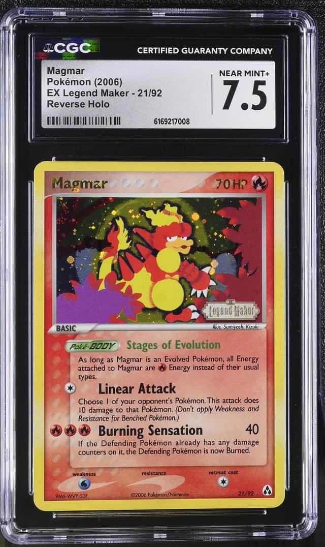 Pokemon Magmar EX Legend Maker 21/92 Reverse Holo CGC 7.5
