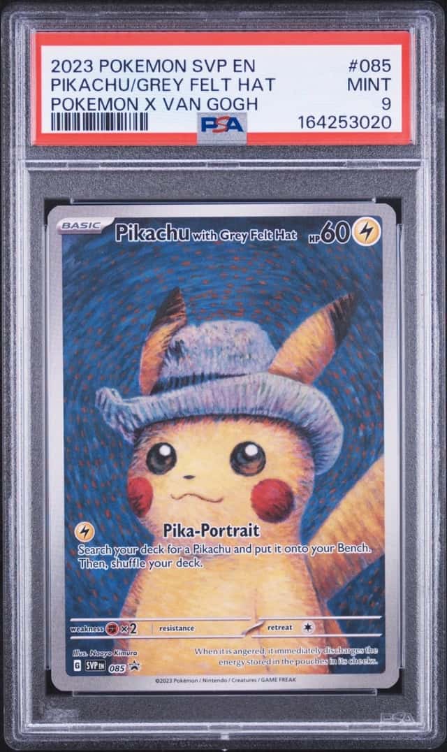 2023 POKEMON SVP EN-SV BLACK STAR PROMO #085 PIKACHU WITH GREY FELT HAT PSA 9