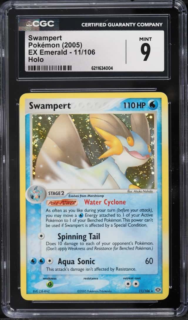 2005 Pokemon EX Emerald Holo Swampert #11 CGC 9 MINT