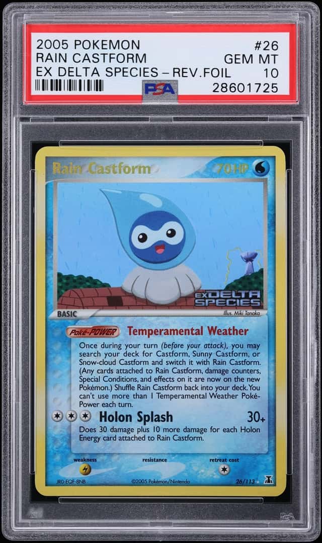 2005 Pokemon EX Delta Species Reverse Holo Rain Castform #26 PSA 10 GEM MINT