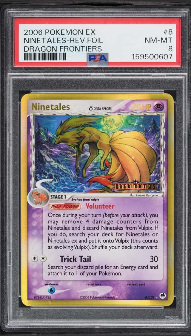 2006 Pokemon EX Dragon Frontiers Reverse Holo Ninetales #8 PSA 8 NM-MT