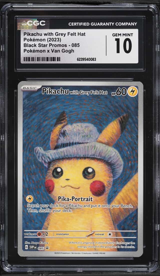 2023 Pokemon Scarlet & Violet Promo Van Gogh Full Art Pikachu With Grey Felt Hat #85 CGC 10 GEM