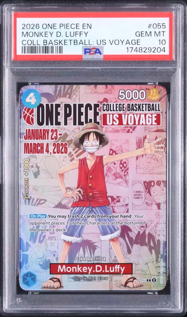 2026 One Piece Monkey D. Luffy P Coll Basketball: US Voyage #055 PSA 10