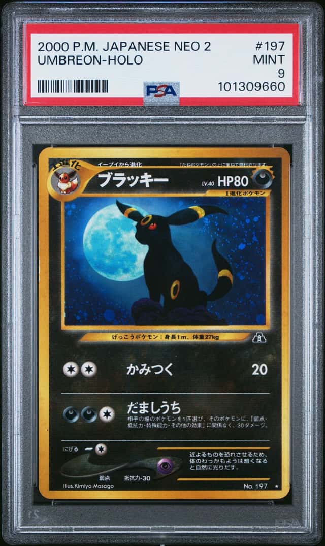 Pokemon Neo 2 Umbreon Holo Card No.197 PSA 9