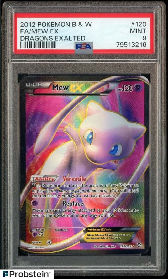 2012 POKEMON BLACK & WHITE DRAGONS EXALTED #120 FA/MEW EX PSA 9
