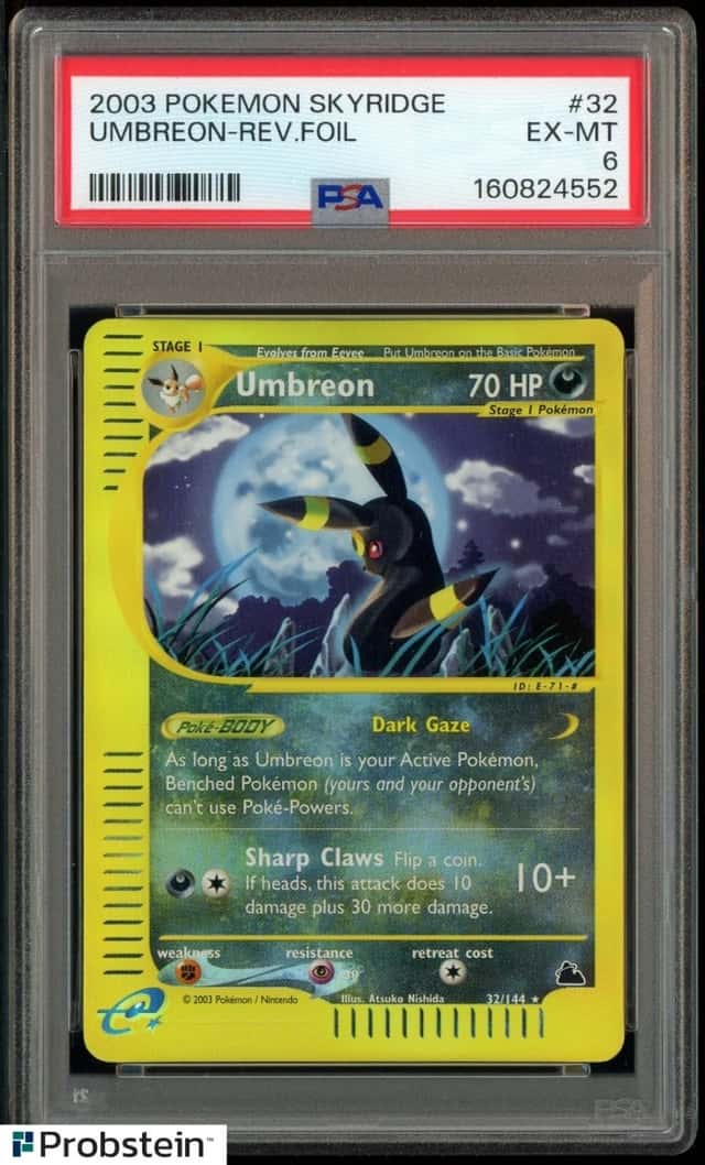 2003 POKEMON SKYRIDGE #32 UMBREON-REVERSE HOLO FOIL PSA 6