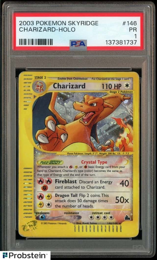 2003 POKEMON SKYRIDGE #146 CHARIZARD HOLO PSA 1