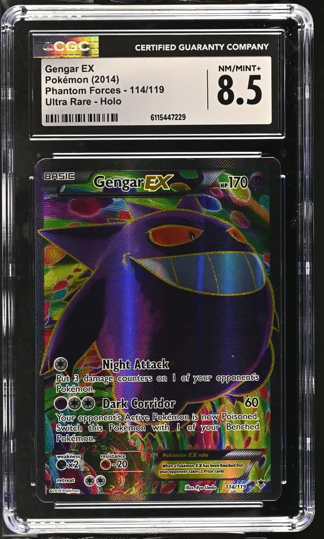 2014 Pokemon XY Phantom Forces #114 FA Gengar EX Ultra Rare Full Art CGC 8.5