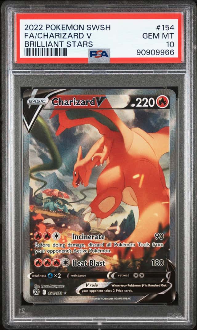 CHARIZARD V 2022 POKEMON BRILLIANT STARS 154/172 FULL ART PSA 10 Q3963-7