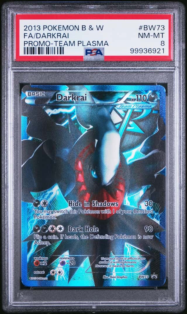 2013 POKEMON BLACK & WHITE TEAM PLASMA PROMO DARKRAI BW73 PSA 8 NEW CERT