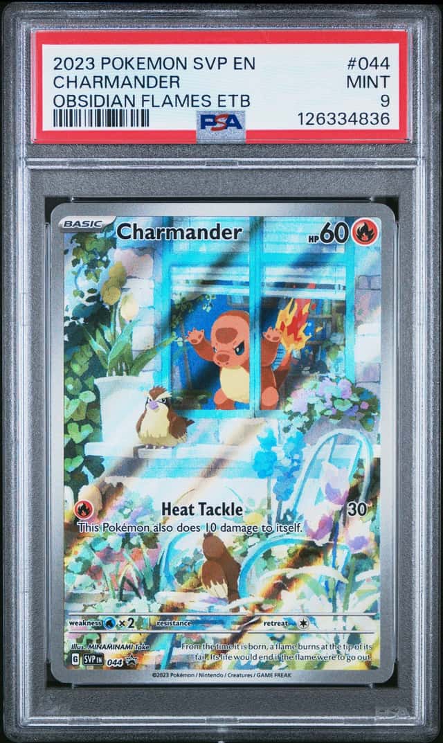 126334836 Charmander 2023 Pokemon SV Obsidian Flames ETB Promo #044 PSA 9