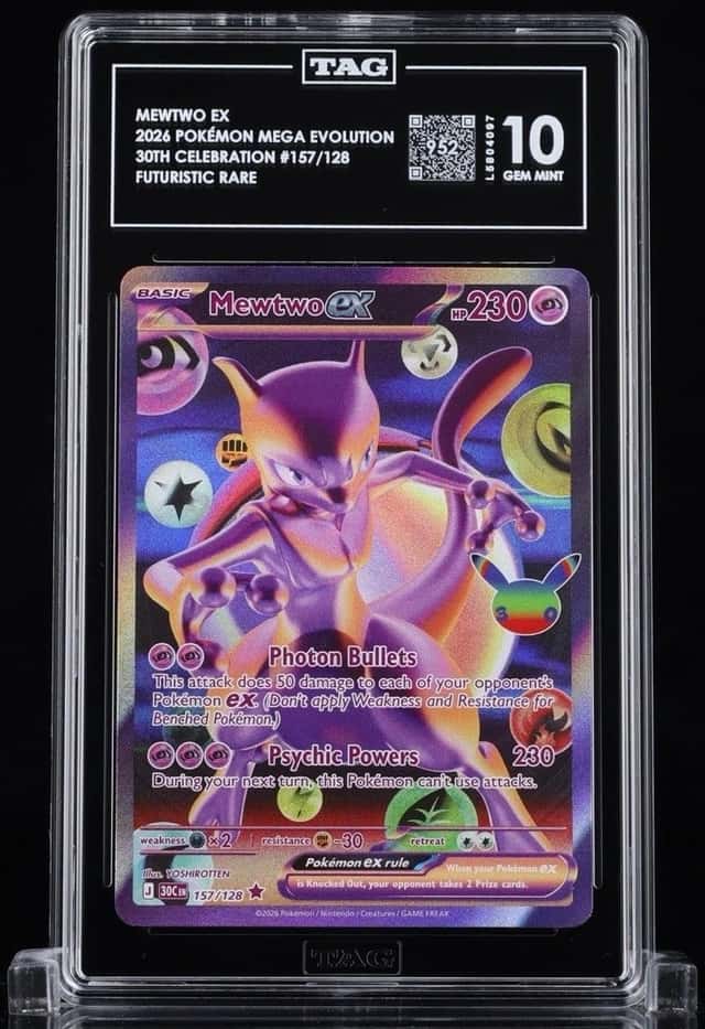 POKÉMON 30th FUTURISTIC RARE MEWTWO TAG 10 NOT PSA 10 📈