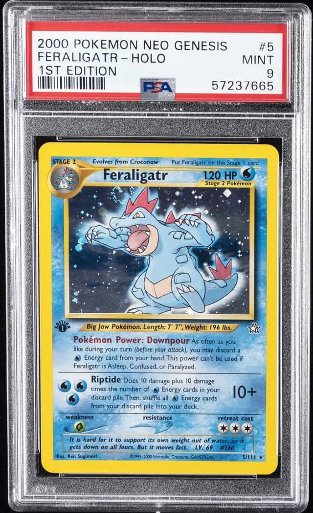 2000 POKEMON NEO GENESIS 1ST EDITION #5 FERALIGATR-HOLO PSA 9