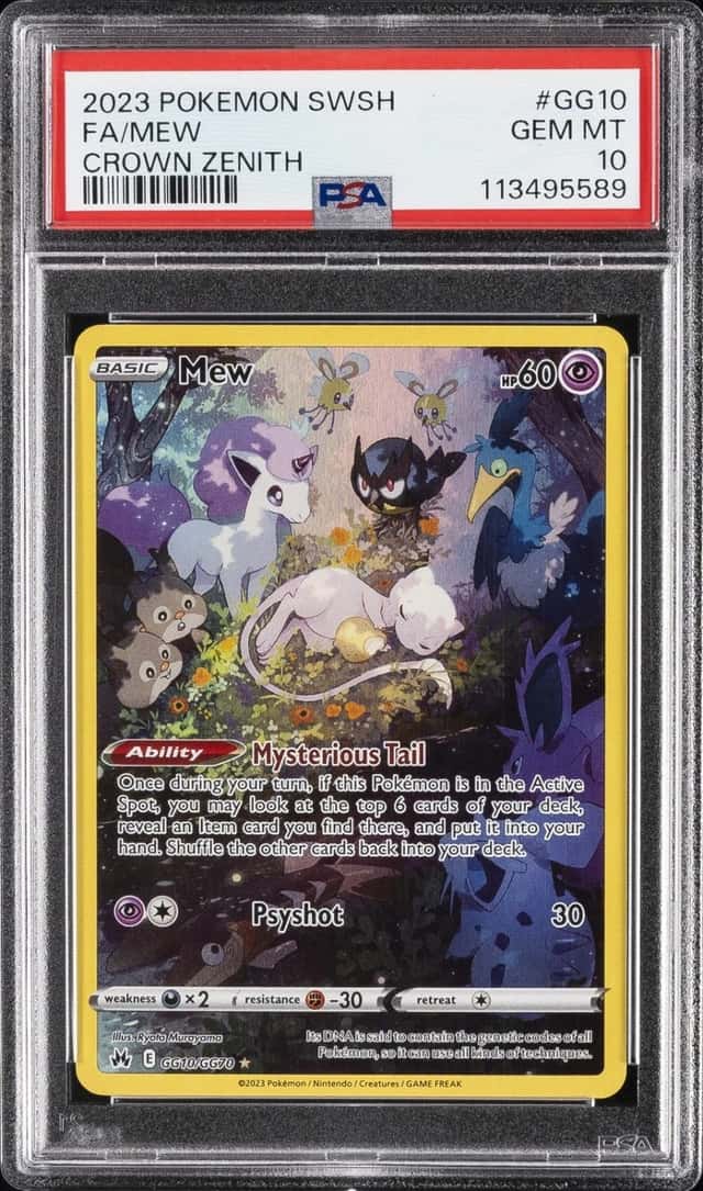 2023 POKEMON SWORD & SHIELD CROWN ZENITH #GG10 FULL ART/MEW PSA 10