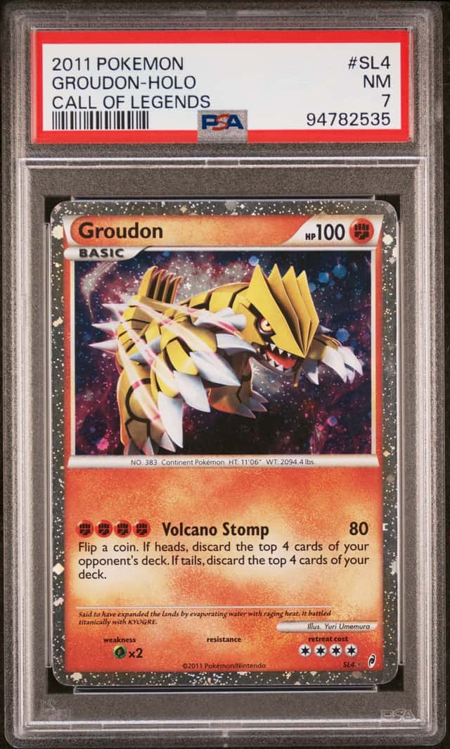 PSA 7 Call Of Legends Groudon SL4 (Shiny) Holo Rare Foil 2011 Pokemon  Swirl 🌀
