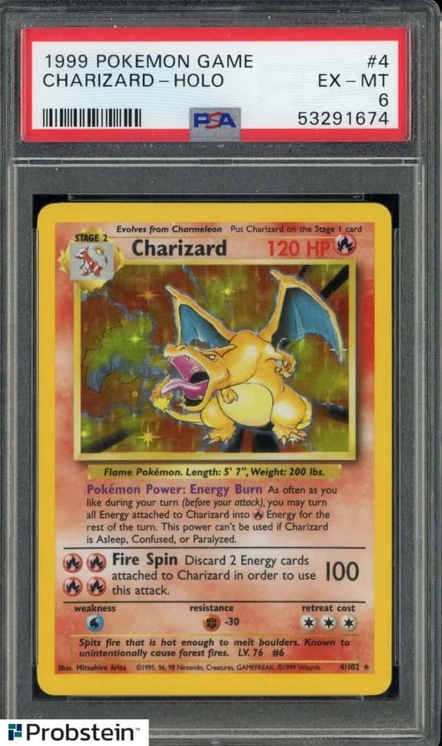 1999 Pokemon Game #4 Charizard Holo PSA 6 EX-MT