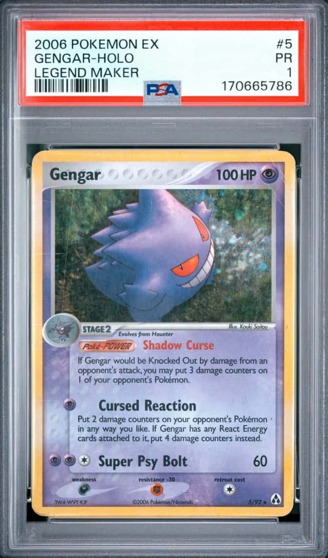 2006 POKEMON EX LEGEND MAKER #5 GENGAR-HOLO PSA 1