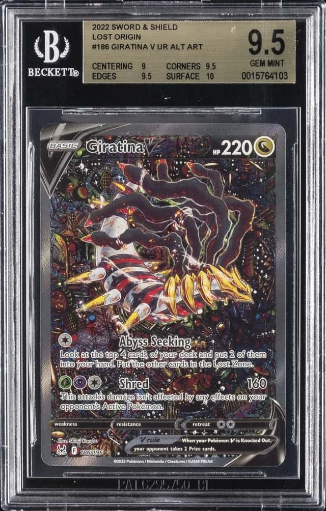 2022 POKEMON SWORD & SHIELD LOST ORIGIN #186 GIRATINA V UR ALT ART BGS 9.5