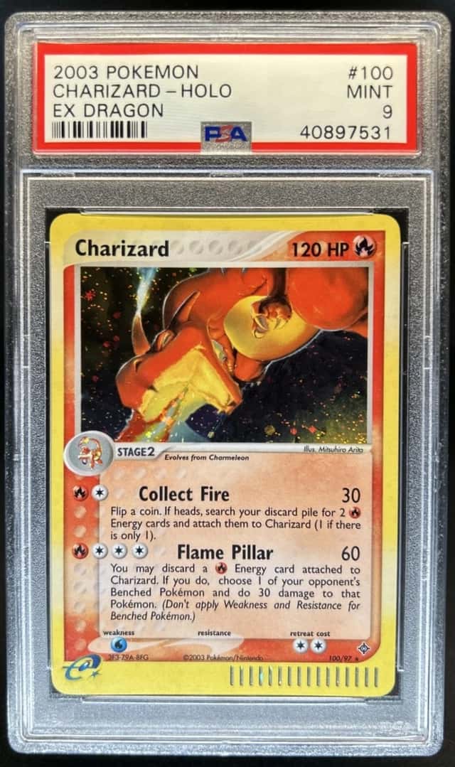 2003 Pokemon EX Dragon Charizard Holo #100/97 PSA 9