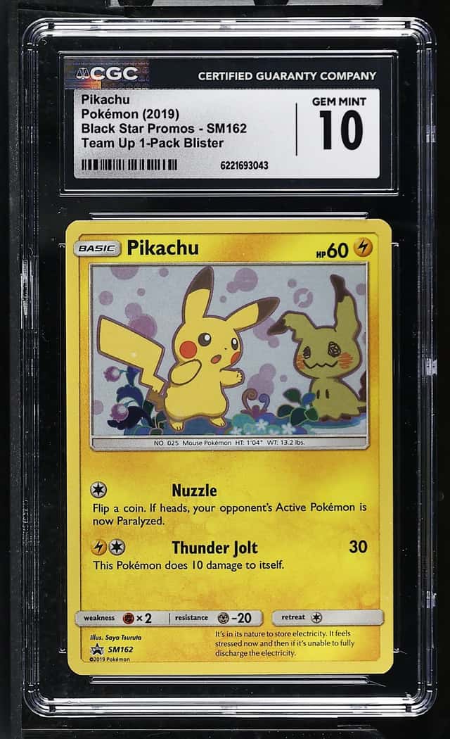 Pokemon Pikachu Black Star Promo SM162 Team Up 1-Pk. Blister CGC 10 Gem Mint