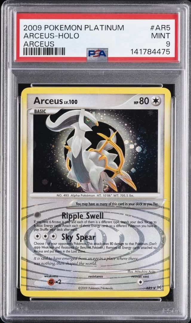 Pokemon Arceus Holo Platinum Arceus AR5 PSA 9 Mint